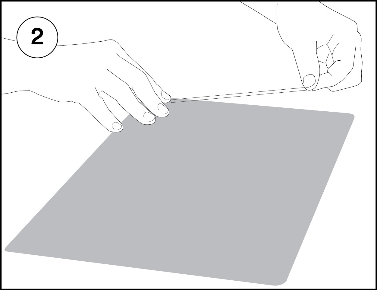 Illustration of attachment strip lining up to edge of privacy filter