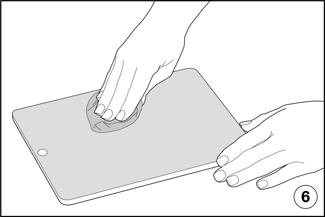 Illustration showing how to clean privacy screen protector