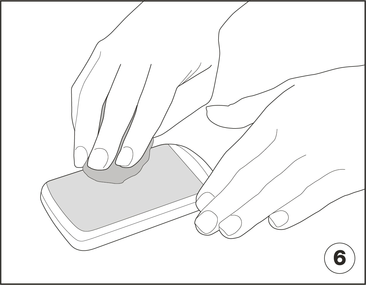 Illustration showing how to clean privacy screen protector